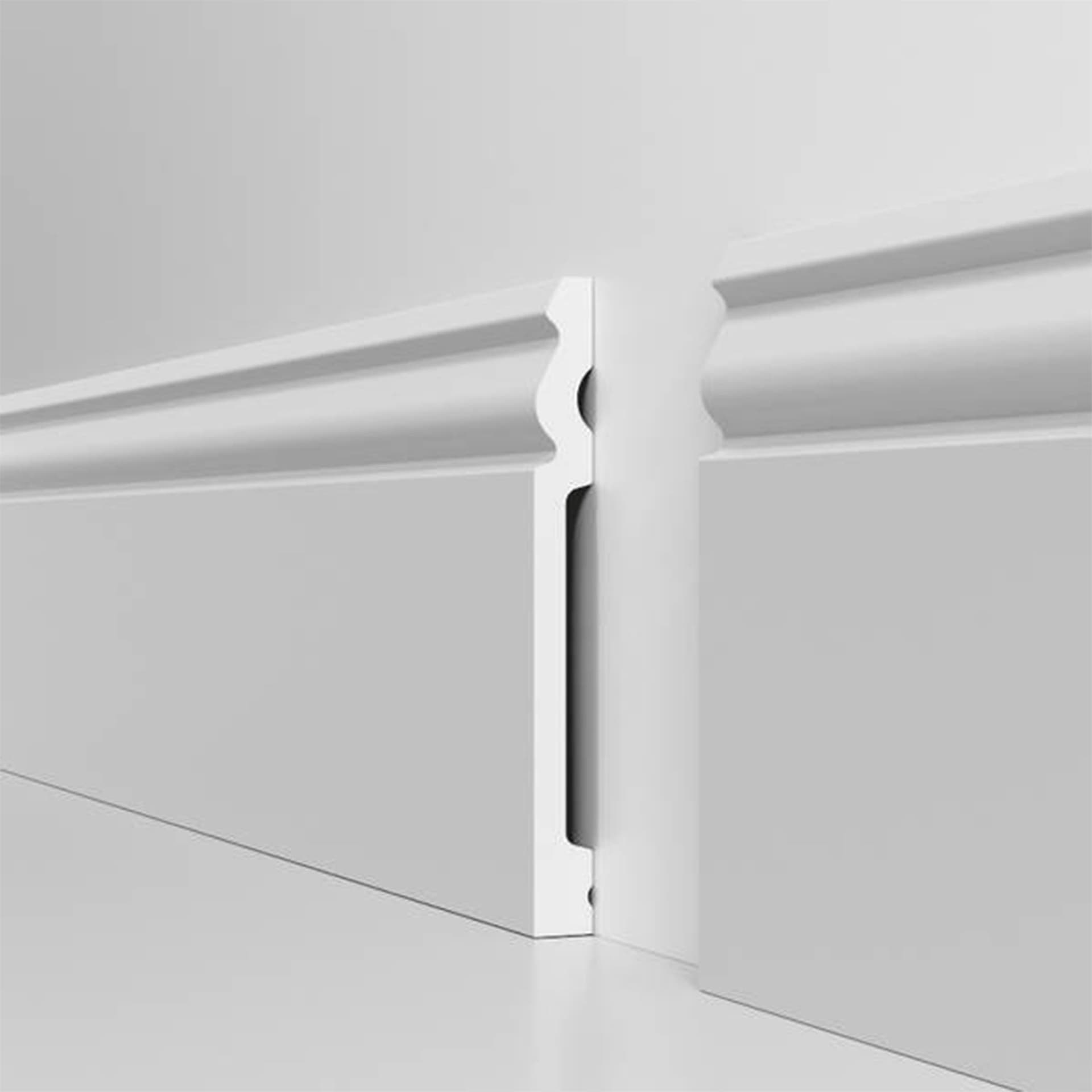 pacco da 112ML di Battiscopa RESISTO in polimeri extracompatti mod. DUCALE Bianco mis. 150x15mm - 4