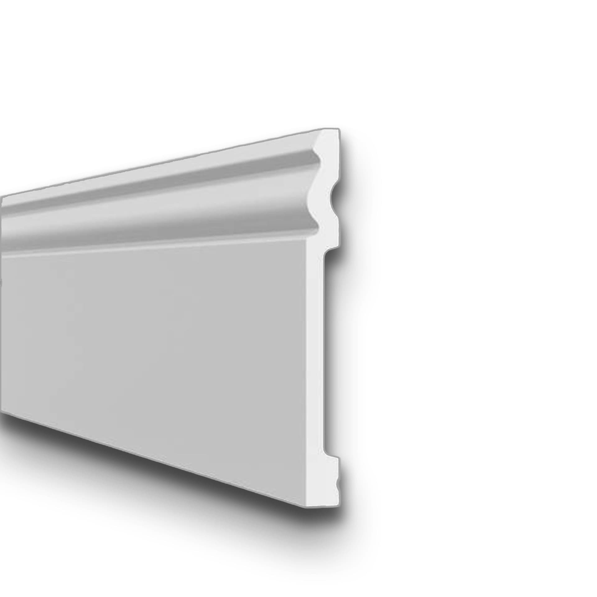 pacco da 112ML di Battiscopa RESISTO in polimeri extracompatti mod. DUCALE Bianco mis. 150x15mm - 6
