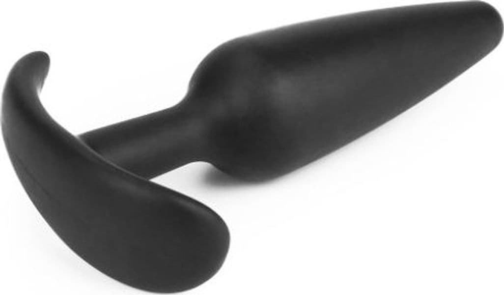 Plug anale slim silicone 12,5 cm base ergonomica sex toy waterproof nero - 4