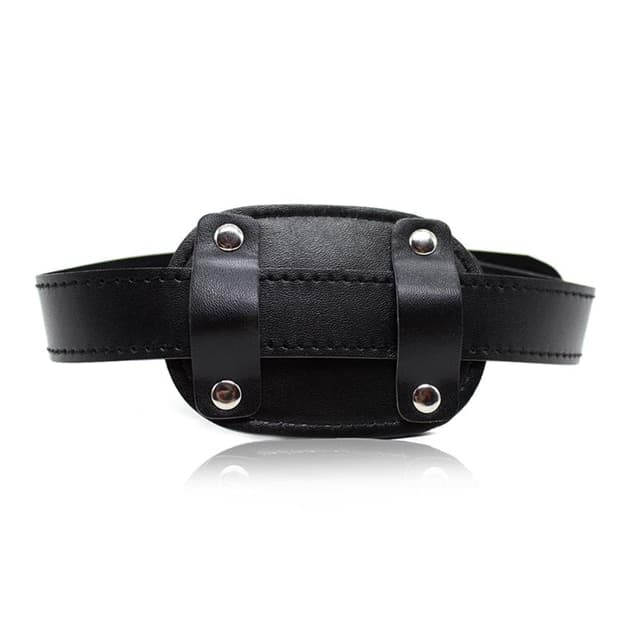 Gag BDSM LATETOBED Penis 10 cm con cinturino regolabile e lucchetto nero - 3