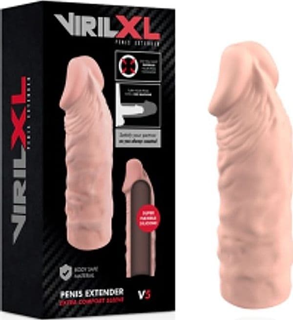 Guaina pene estensore VIRILXL V5 in silicone medicale 11 cm extra comfort - 9
