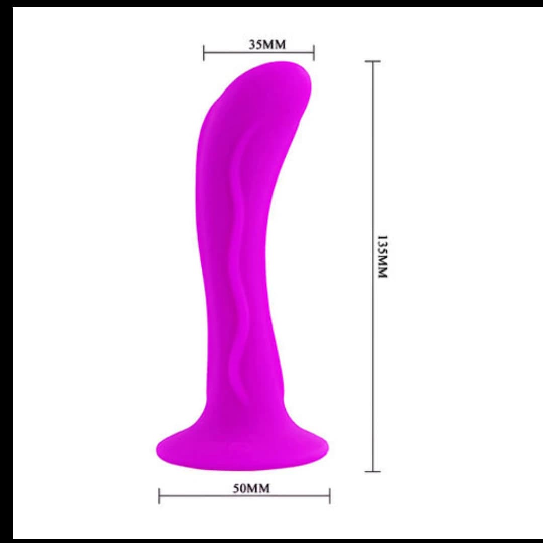 Plug anale silicone curvo 13,5 cm sex toy unisex ventosa forte waterproof - 4