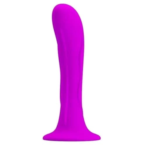 Plug anale silicone curvo 13,5 cm sex toy unisex ventosa forte waterproof - 6