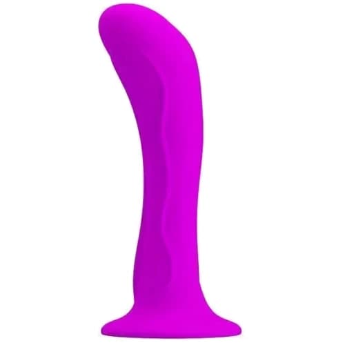 Plug anale silicone curvo 13,5 cm sex toy unisex ventosa forte waterproof - 7