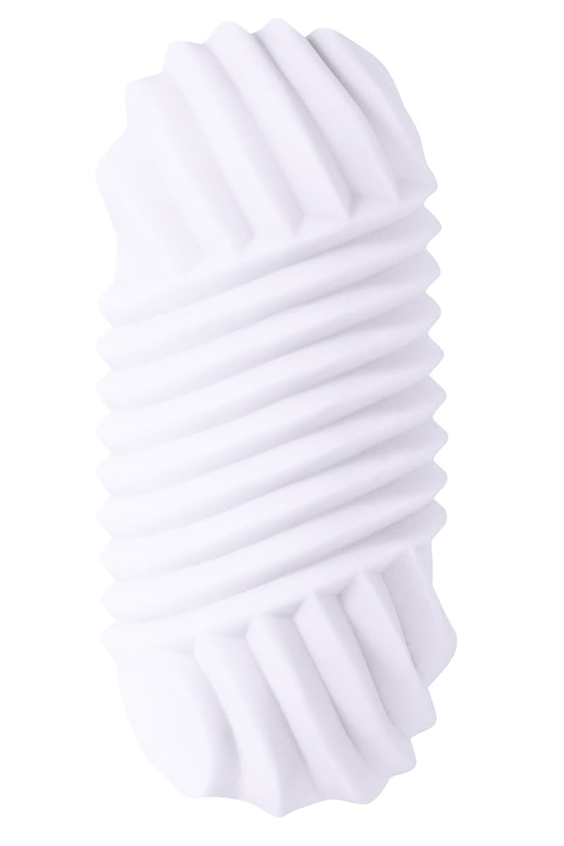 Masturbatore uomo TPE doppia texture sex toy morbido elastico bianco 14 cm - 4