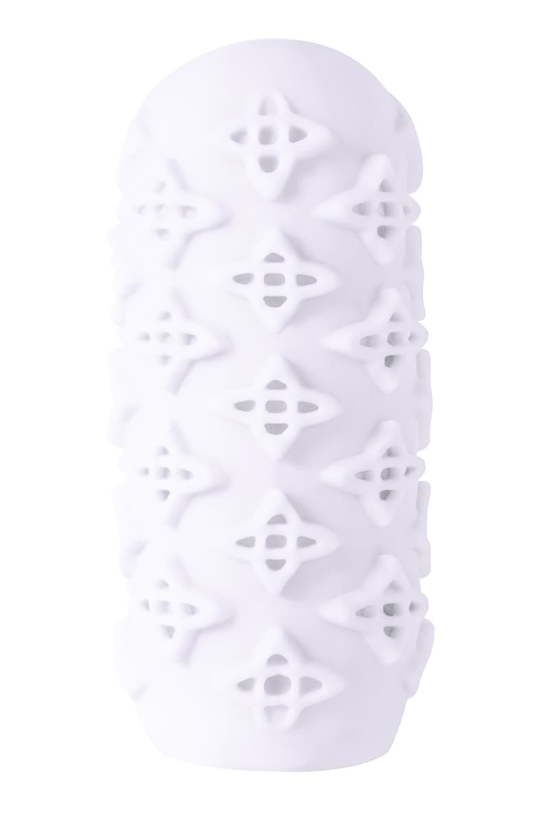 Masturbatore uomo TPE doppia texture sex toy morbido elastico bianco 14 cm - 5