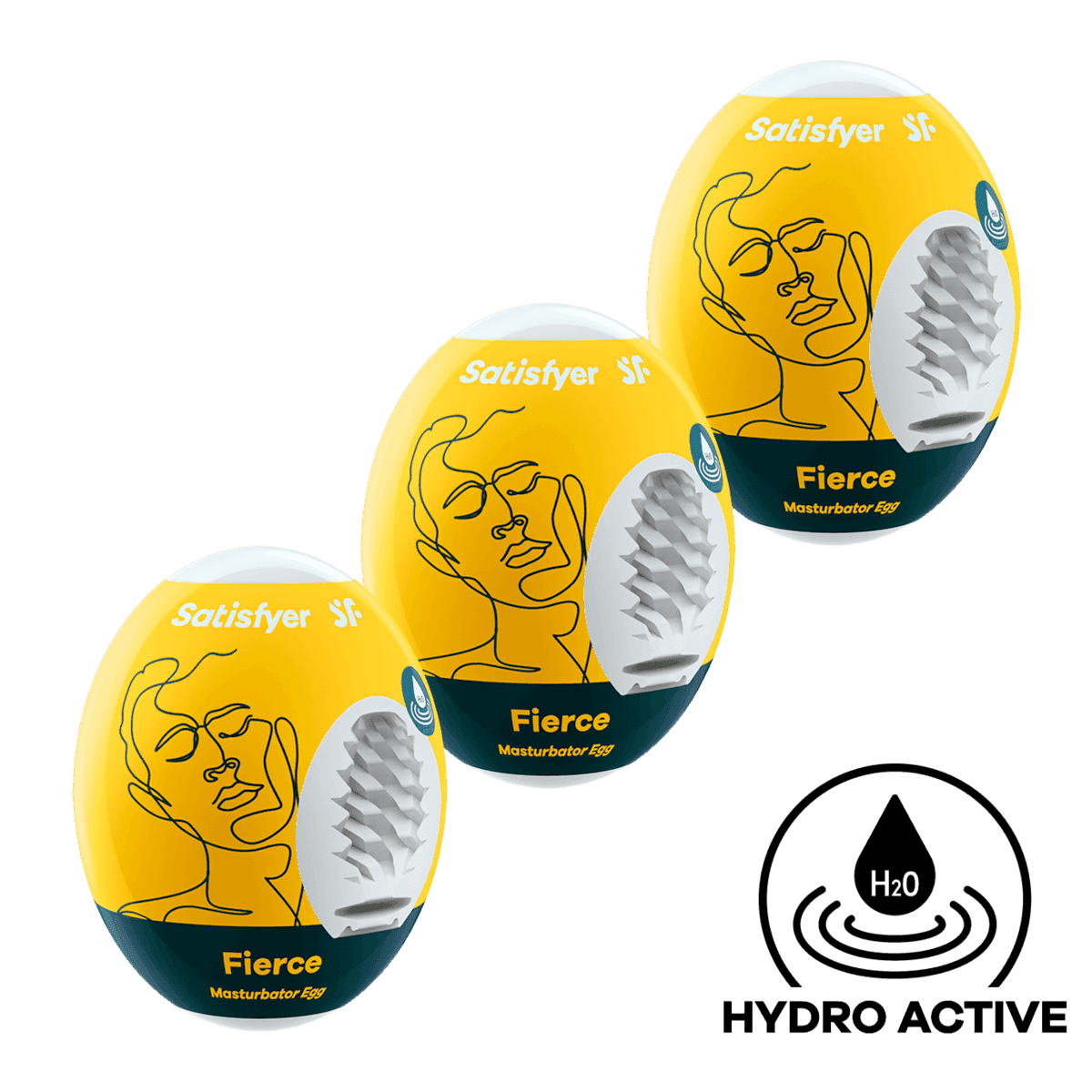 Masturbatore uomo set 3 uova TPE sex toy Hydro Active texture intensa - 2
