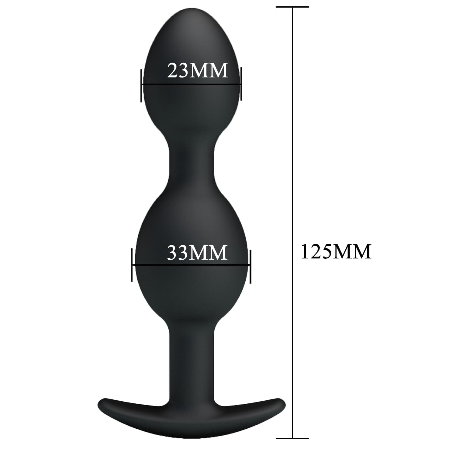 Pretty Love Heavy Balls Plug Anale 12,5 cm Silicone Doppia Sfera Nero - 6