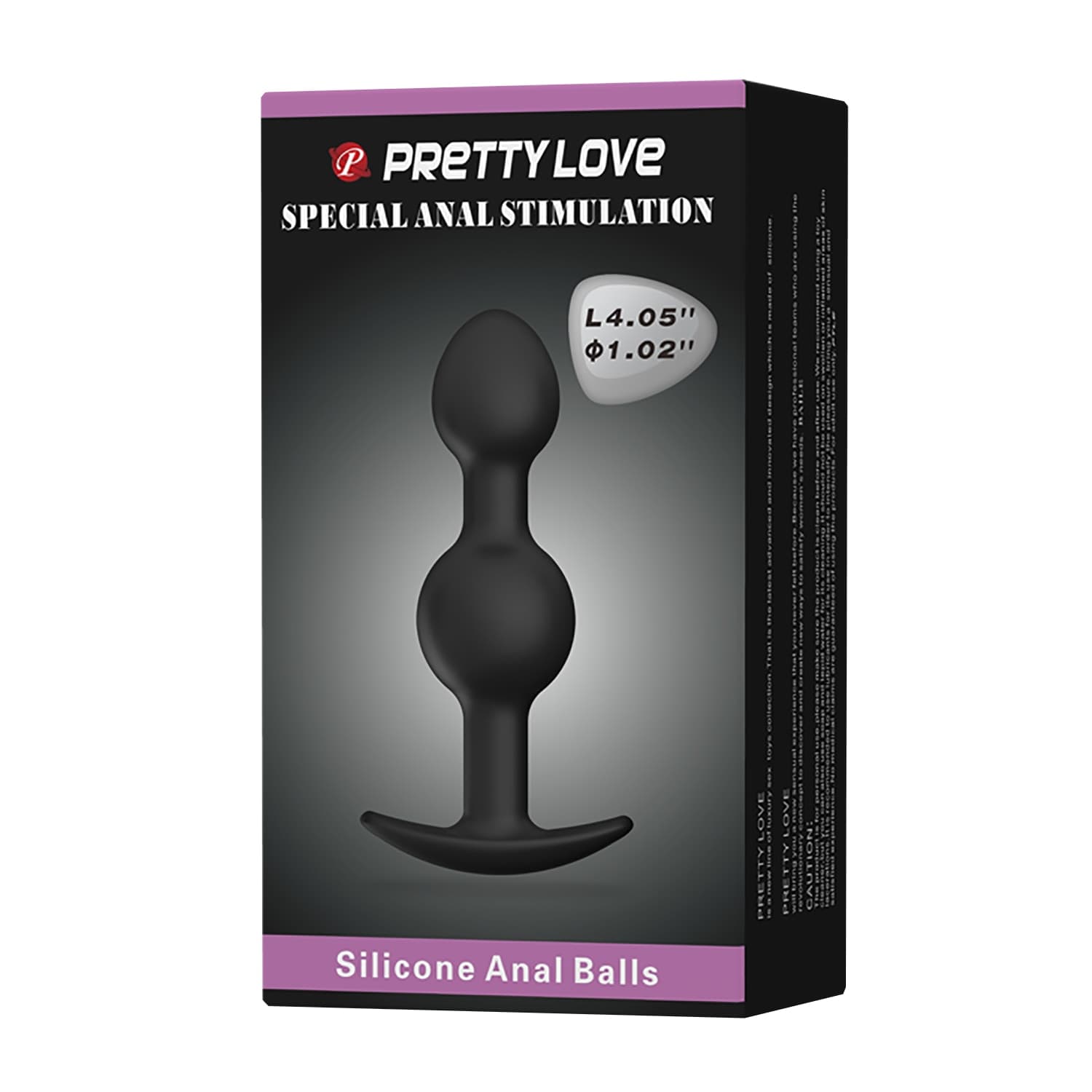 Pretty Love Weighted Double Plug Anale 10,4 cm Silicone Sfere Pesate Nero - 7