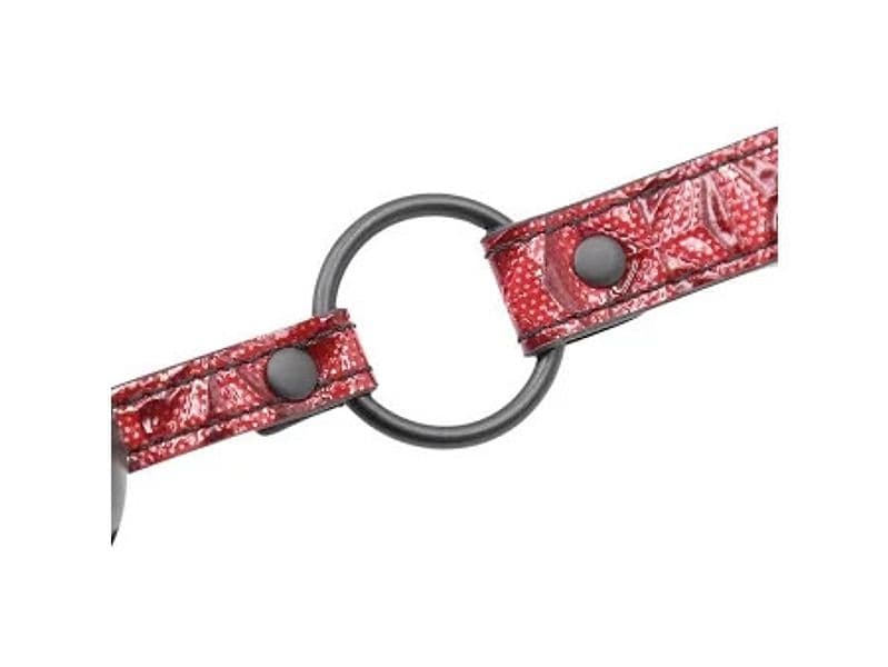 INTO YOU Diamond Ball Gag Morso BDSM Palla Traspirante Regolabile Nero Rosso - 4