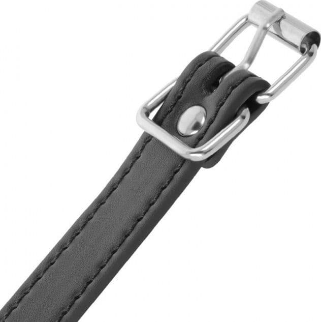 Anello Pene BDSM con Guinzaglio Catena Regolabile Pelle Vegana Nero Fetish Uomo - 3