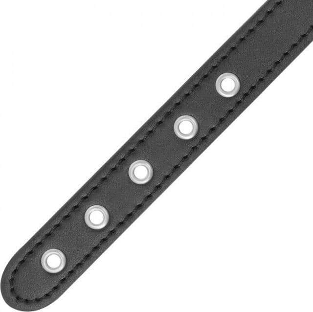 Anello Pene BDSM con Guinzaglio Catena Regolabile Pelle Vegana Nero Fetish Uomo - 5