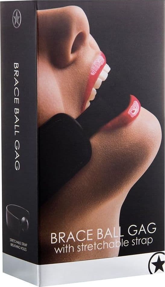 Morso BDSM Ball Gag con Fascia Larga Palla Forata Traspirante Nero Regolabile - 3