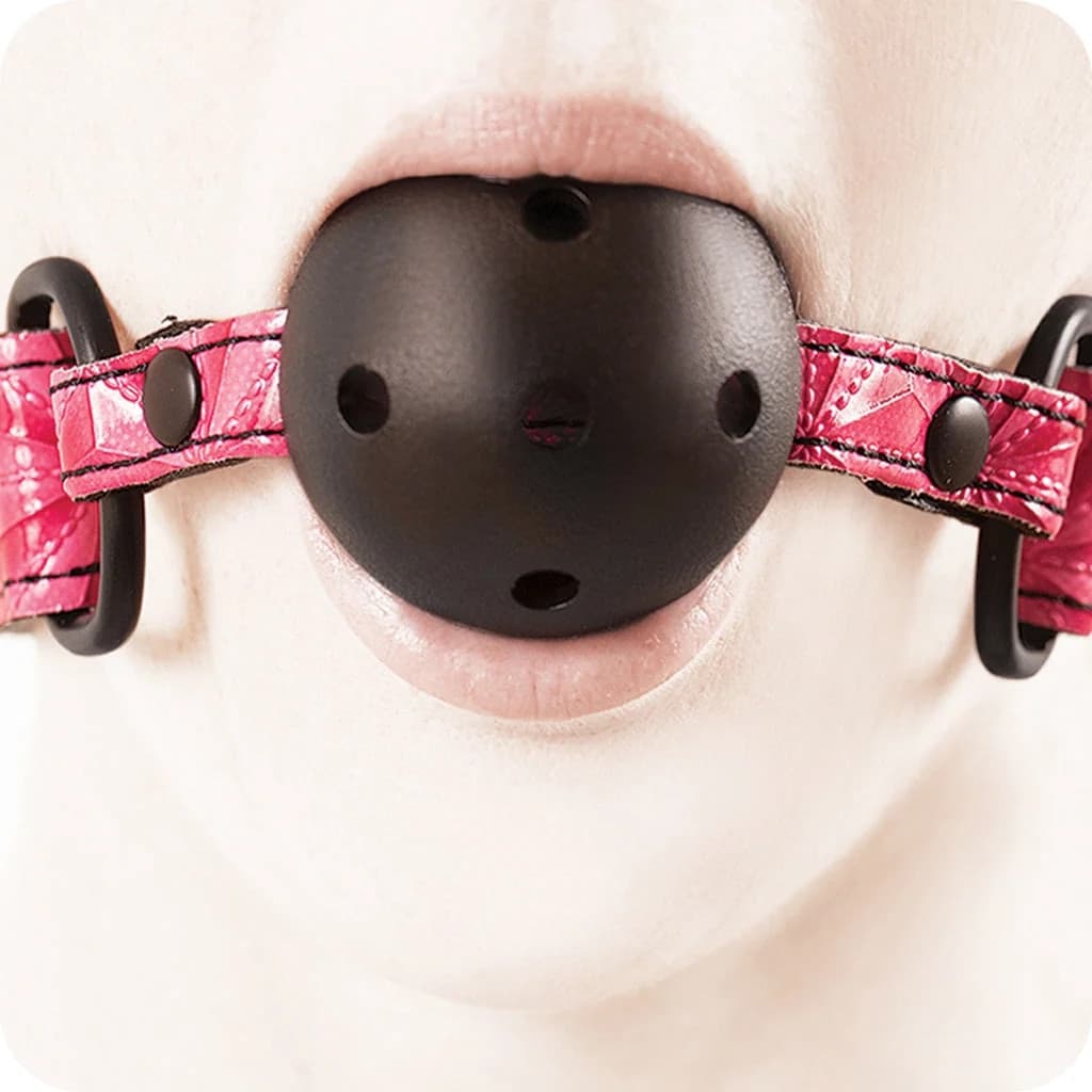 NS Novelties Sinful Ball Gag Rosa Bavaglio BDSM Bondage Traspirante Regolabile - 6