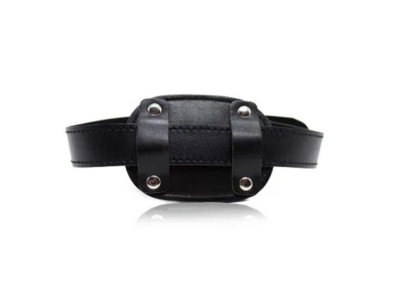 Gag BDSM LATETOBED Penis 5 cm con cinturino regolabile e lucchetto nero - 3