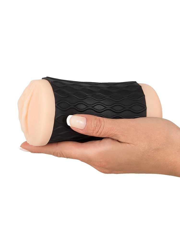 Masturbatore uomo Nature Skin Pussy & Ass doppia apertura TPE 14,3 cm - 3