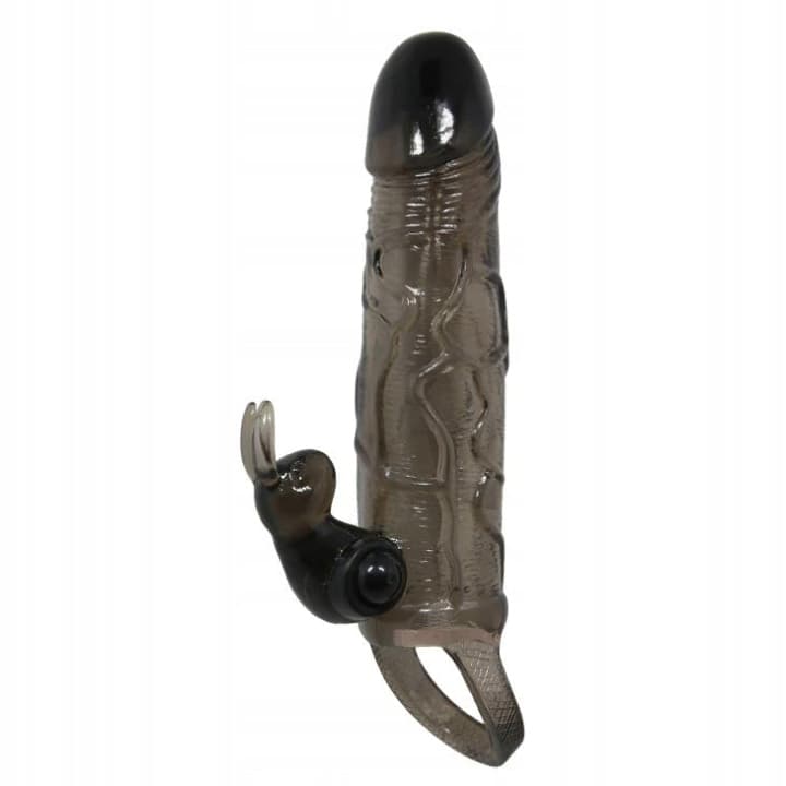 Guaina pene vibrante Baile Brave Man Smoke 17 cm TPR anello stimolante multispeed - 2
