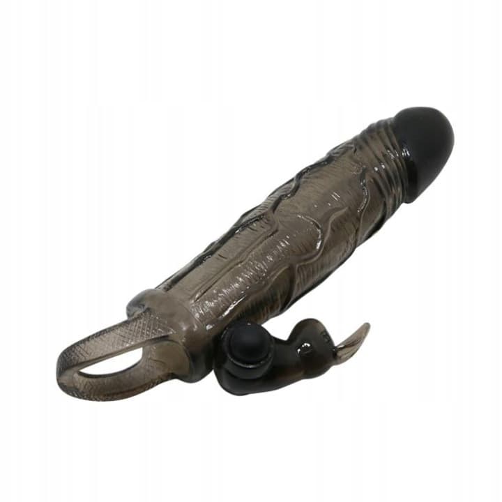 Guaina pene vibrante Baile Brave Man Smoke 17 cm TPR anello stimolante multispeed - 3