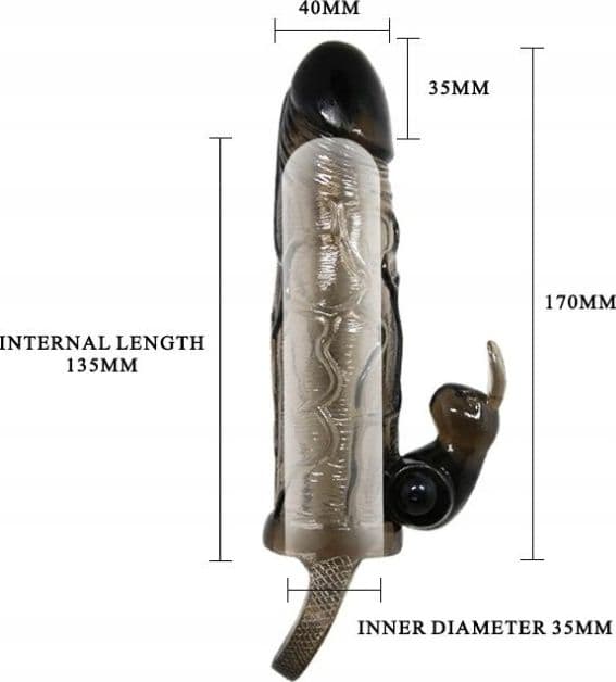 Guaina pene vibrante Baile Brave Man Smoke 17 cm TPR anello stimolante multispeed - 4