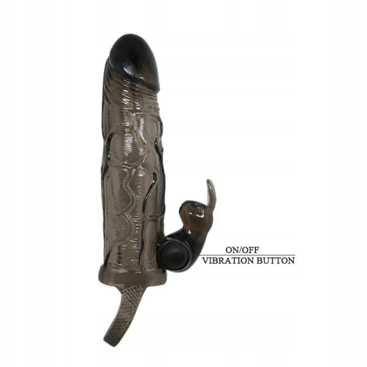 Guaina pene vibrante Baile Brave Man Smoke 17 cm TPR anello stimolante multispeed - 5