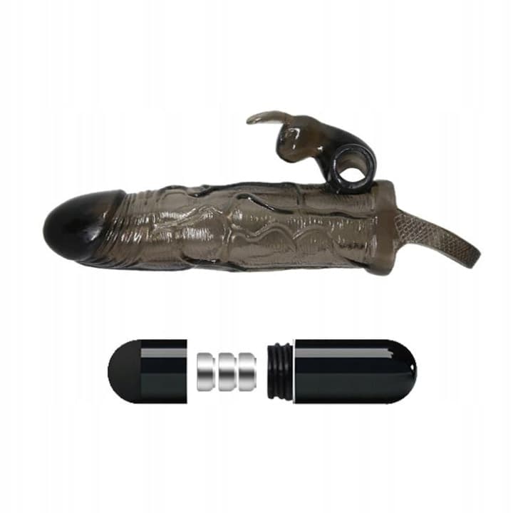 Guaina pene vibrante Baile Brave Man Smoke 17 cm TPR anello stimolante multispeed - 6