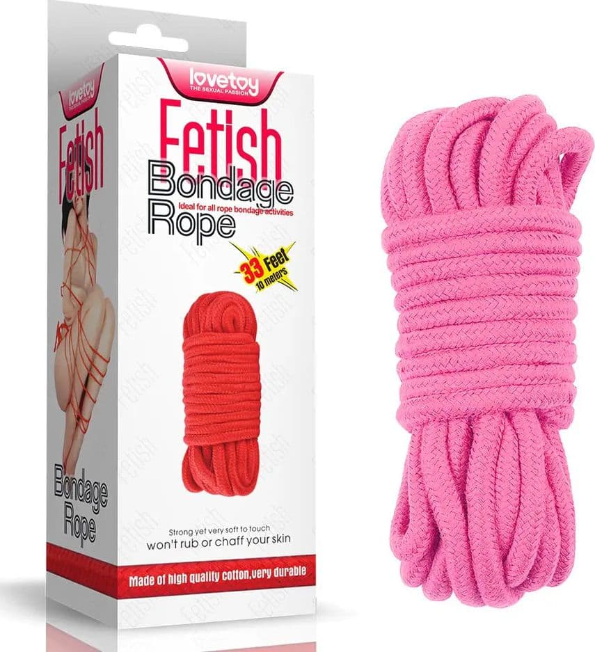 Corda Bondage Rosa 10 Metri Cotone Morbido Shibari BDSM Legature Fetish Unisex
