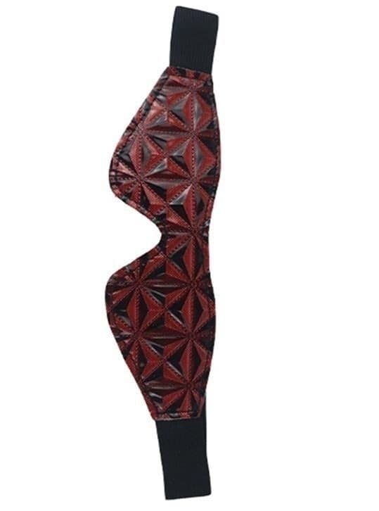 Mascherina Fetish Rossa Eye Mask BDSM Regolabile Poliuretano Sensuale Unisex - 3