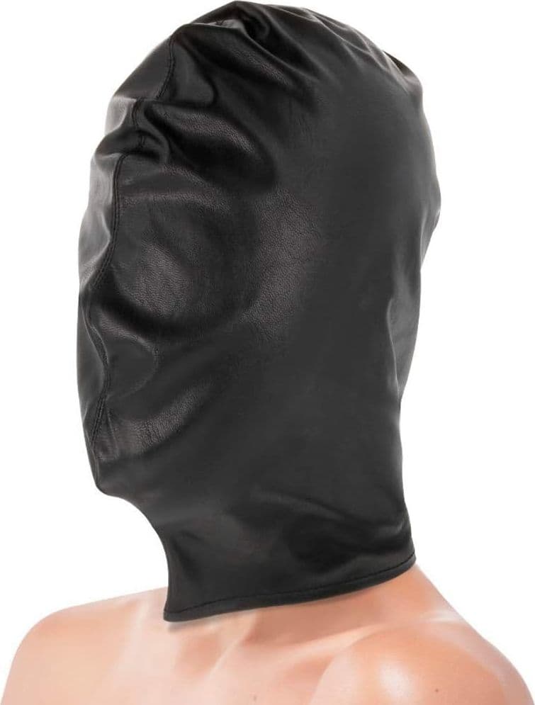 Maschera Fetish Nera Integrale BDSM Cappuccio Balaclava Bondage Unisex Adulto - 2