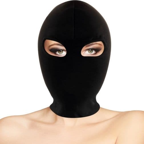 Maschera Fetish Nera Balaclava BDSM Passamontagna Occhi Aperti Unisex Adulto - 2
