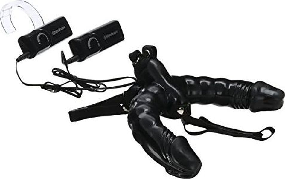 Strap-on doppio vibrante Pipedream 15-16 cm 2 motori harness regolabile sex toy - 6