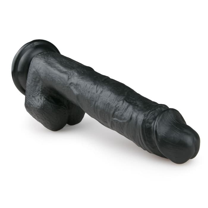 EasyToys Realistic Dildo Nero 26,5 cm Ventosa Testicoli dildo - 3