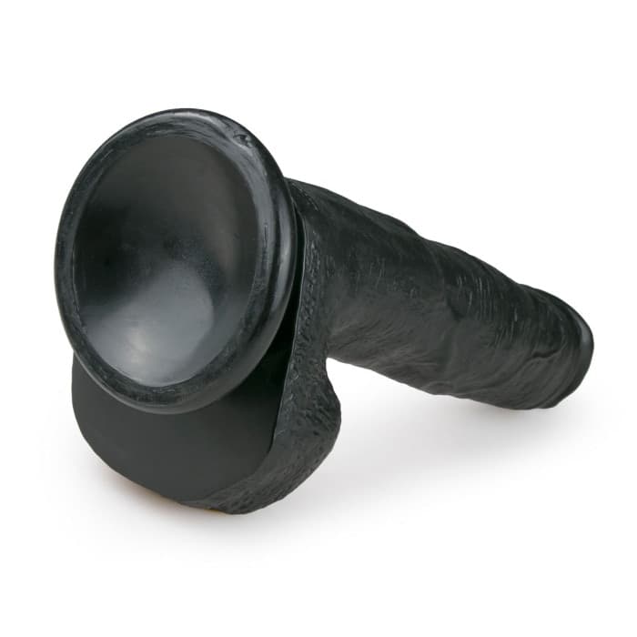 EasyToys Realistic Dildo Nero 26,5 cm Ventosa Testicoli dildo - 4