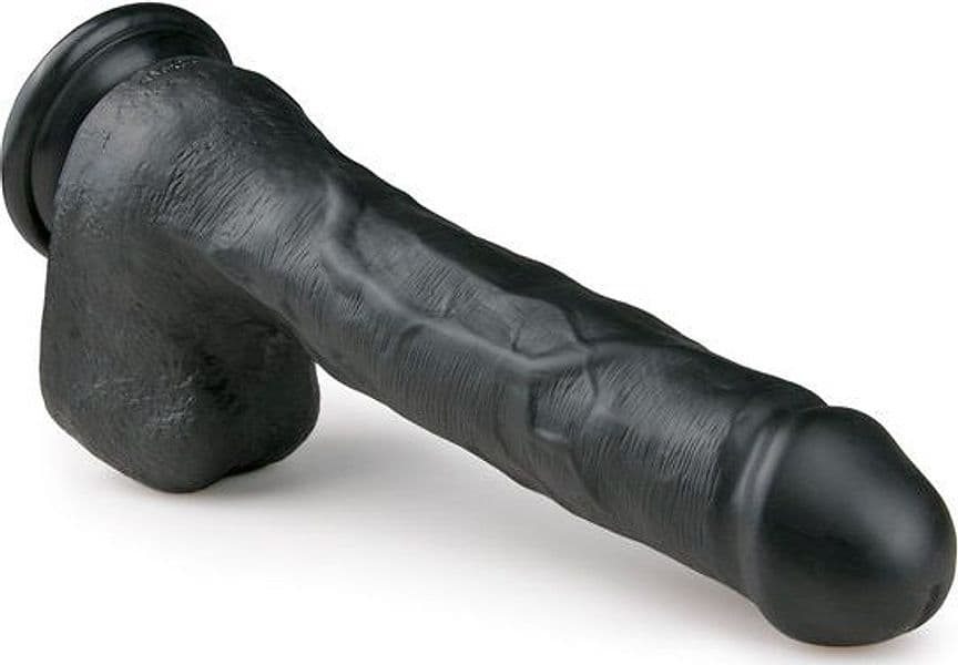 EasyToys Realistic Dildo Nero XXL 29,5 cm Ventosa Testicoli - 4