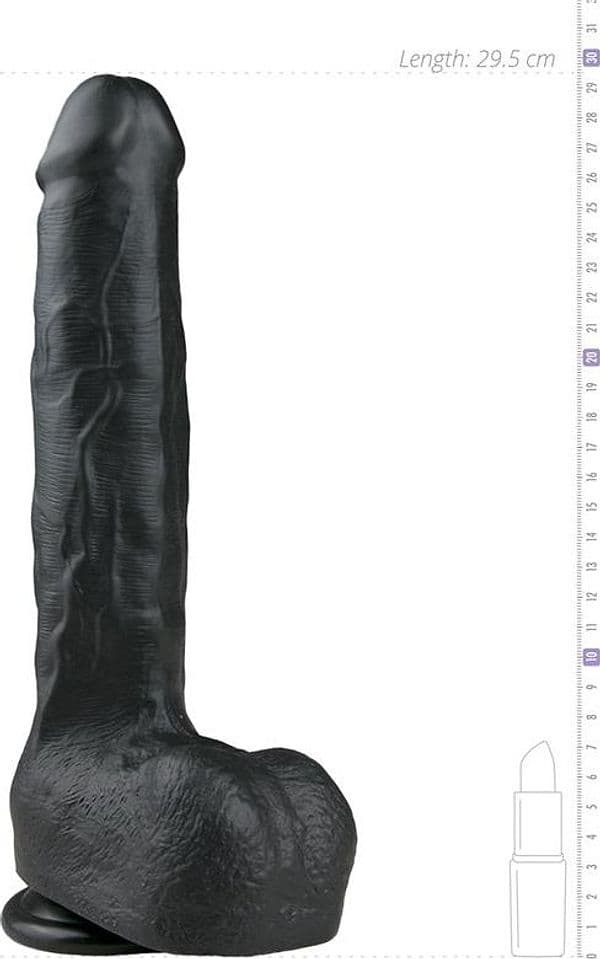 EasyToys Realistic Dildo Nero XXL 29,5 cm Ventosa Testicoli - 6