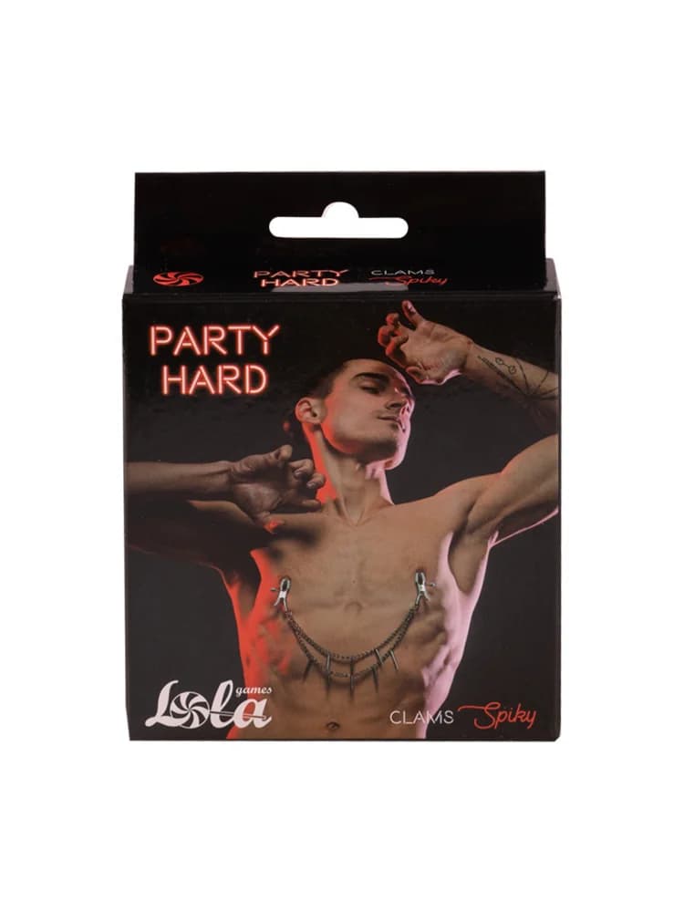 Lola Games Party Hard Clams Spiky Pinze Capezzoli Regolabili con Catena - 4