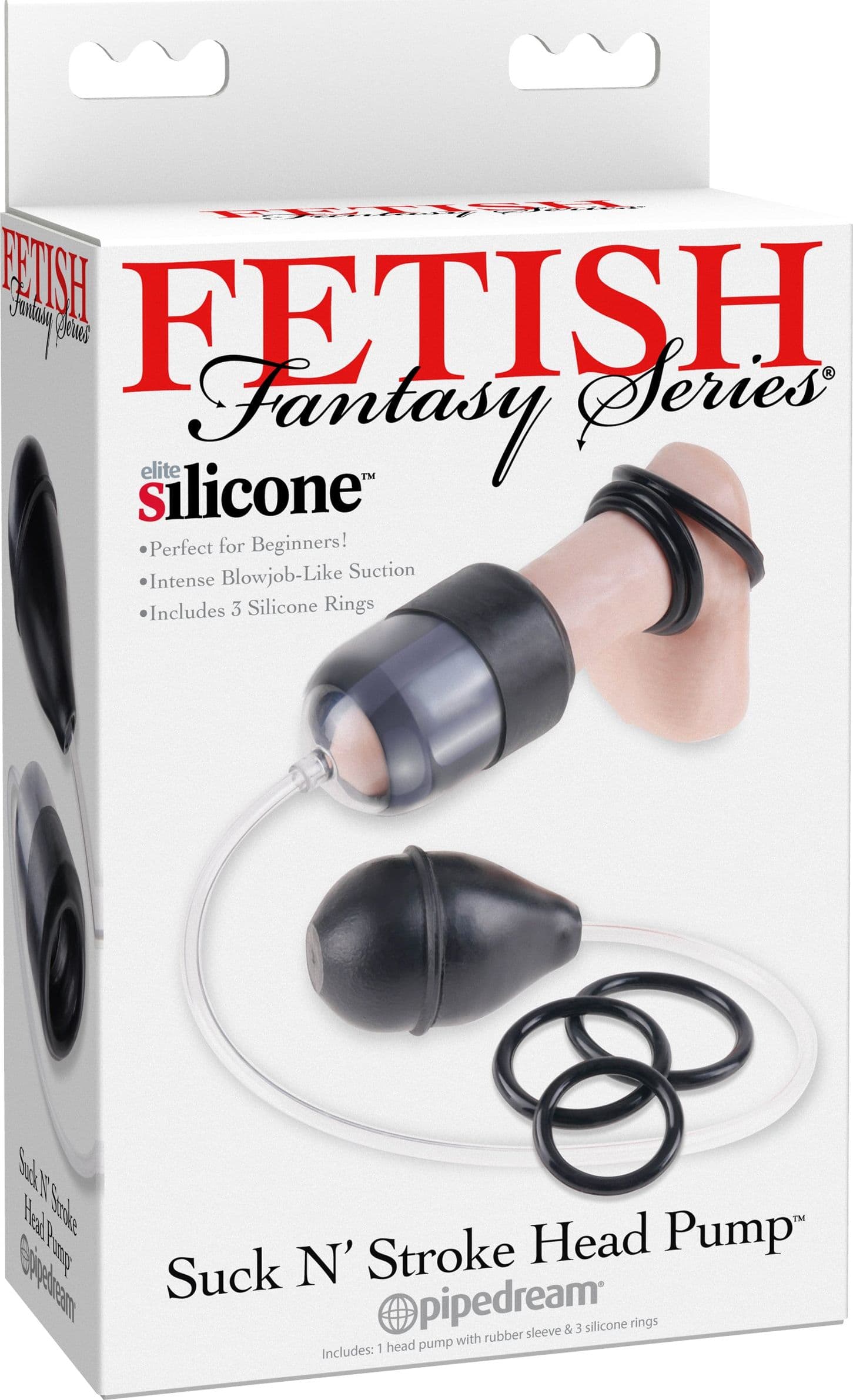 Pipedream Fetish Fantasy Suck N' Stroke Head Pump Pompa Glande con 3 Anelli - 5