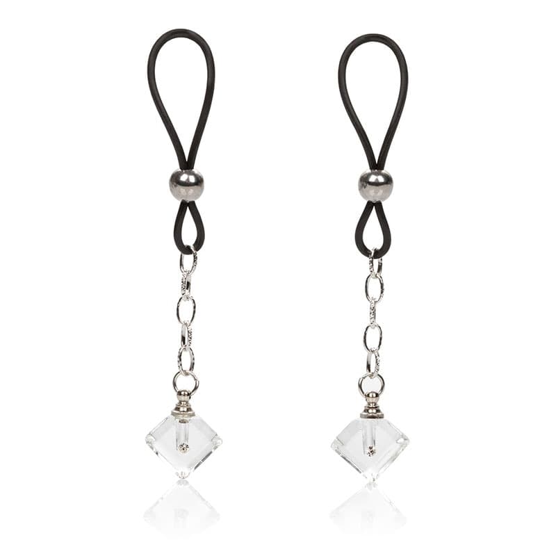 Pinze Crystal Gem Gioielli Capezzoli Non Piercing Regolabili BDSM - 2
