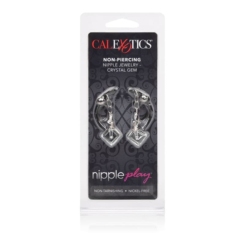 Pinze Crystal Gem Gioielli Capezzoli Non Piercing Regolabili BDSM - 3