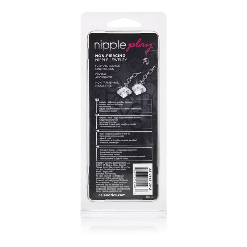 Pinze Crystal Gem Gioielli Capezzoli Non Piercing Regolabili BDSM - 4