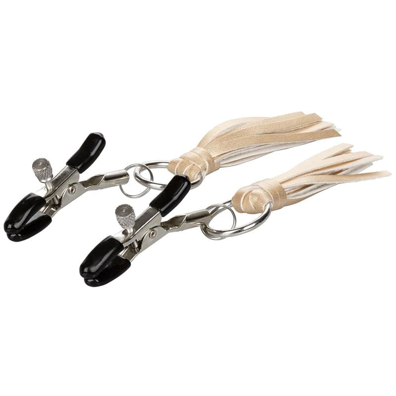 CalExotics Playful Tassels Gold Pinze Capezzoli Regolabili BDSM Nipple Clamps - 2