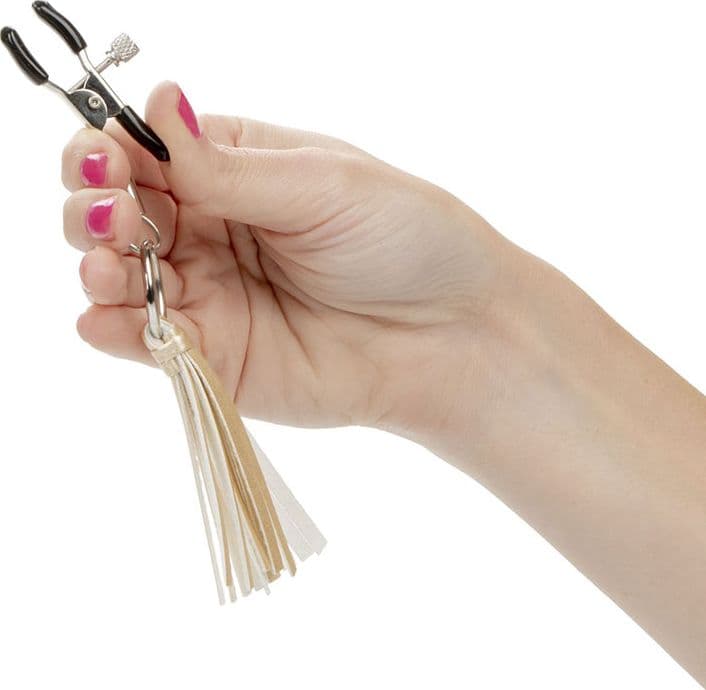 CalExotics Playful Tassels Gold Pinze Capezzoli Regolabili BDSM Nipple Clamps - 5