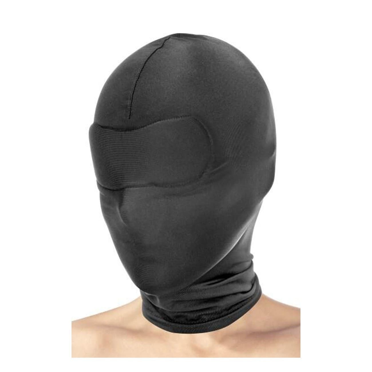 Fetish Tentation Closed Hood Maschera Integrale Nera Spandex BDSM Cagoule Unisex - 2