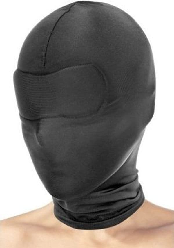 Fetish Tentation Closed Hood Maschera Integrale Nera Spandex BDSM Cagoule Unisex - 5