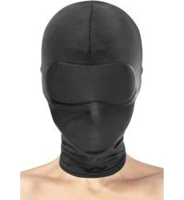 Fetish Tentation Closed Hood Maschera Integrale Nera Spandex BDSM Cagoule Unisex - 6