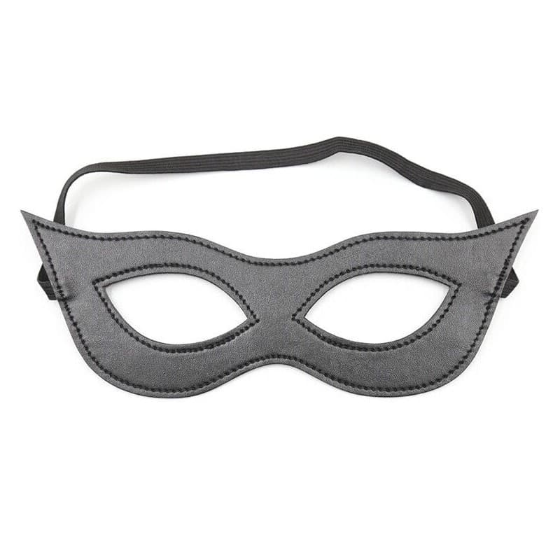 OHMAMA Maschera Occhi PU Nera Fetish BDSM Antifaz Unisex Regolabile Taglia Unica