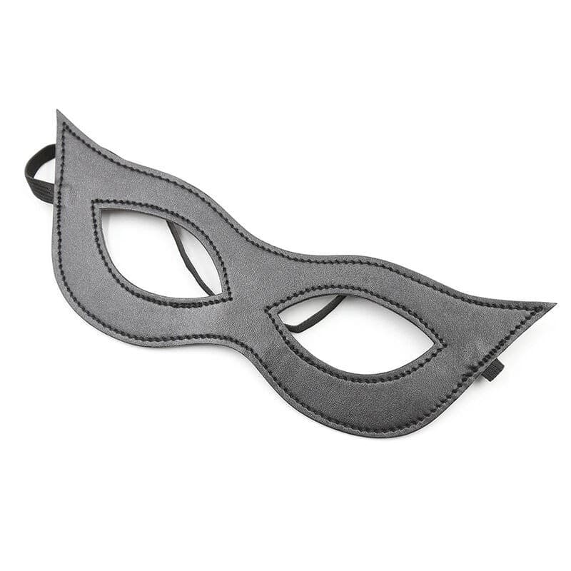 OHMAMA Maschera Occhi PU Nera Fetish BDSM Antifaz Unisex Regolabile Taglia Unica - 3