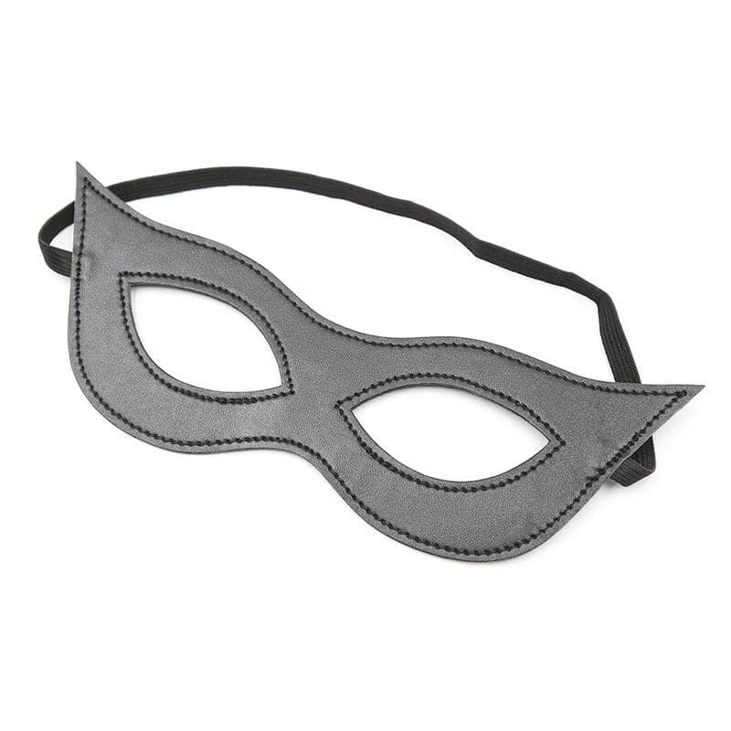 OHMAMA Maschera Occhi PU Nera Fetish BDSM Antifaz Unisex Regolabile Taglia Unica - 5