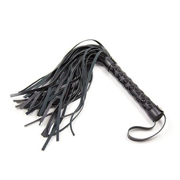 OHMAMA Fetish Flogger Frusta Nera Manico Lucido Diamond BDSM bondage - 3