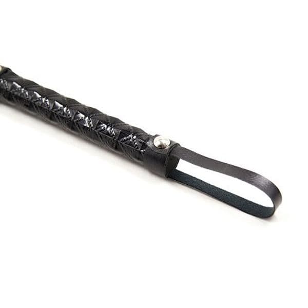 OHMAMA Fetish Flogger Frusta Nera Manico Lucido Diamond BDSM bondage - 5