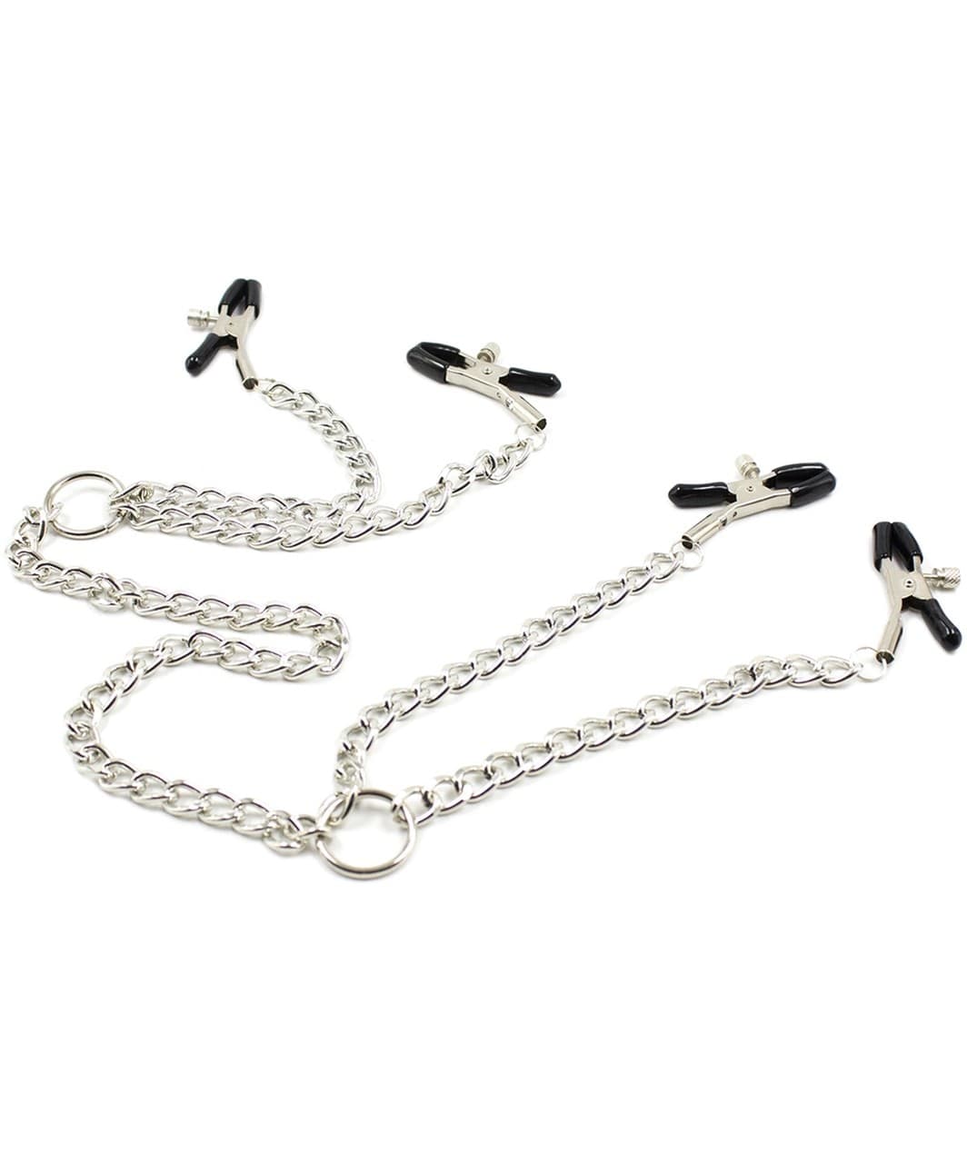 OHMAMA Fetish 4 Pinze Capezzoli Regolabili con Catene Metallo D-229911 - 2